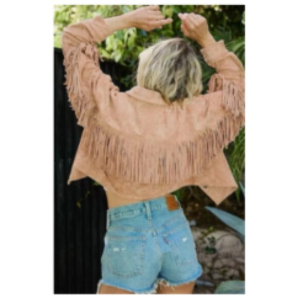 Blank NYC Vegan Suede Fringe Moto Jacket Sz S🆕📦🏃🏻💨🚚 - Picture 5 of 16